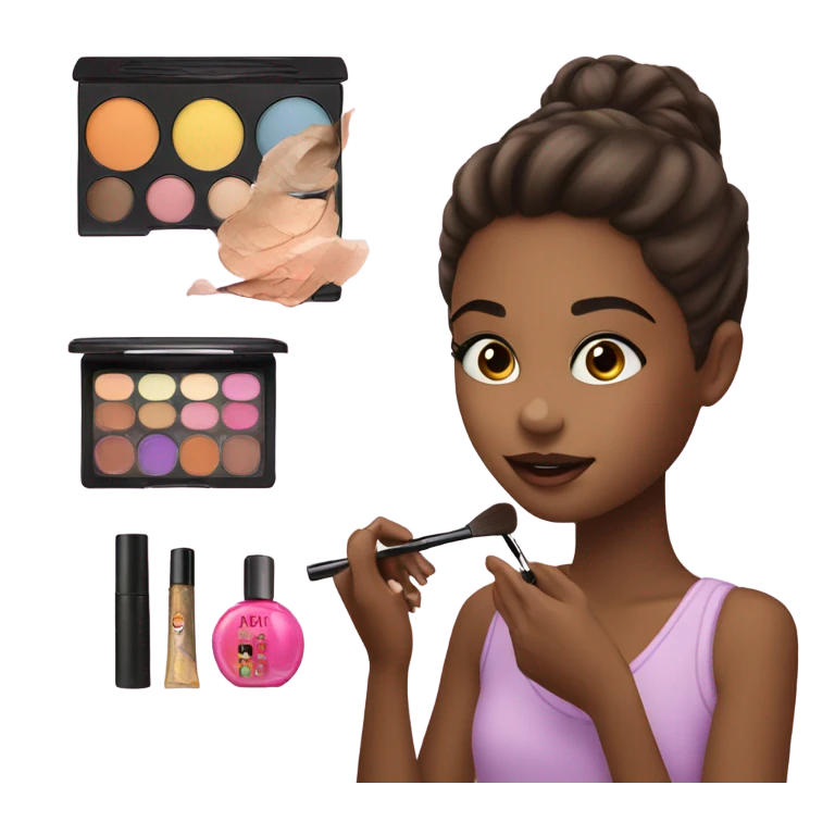 Makeup kit and a girl( white? emoji