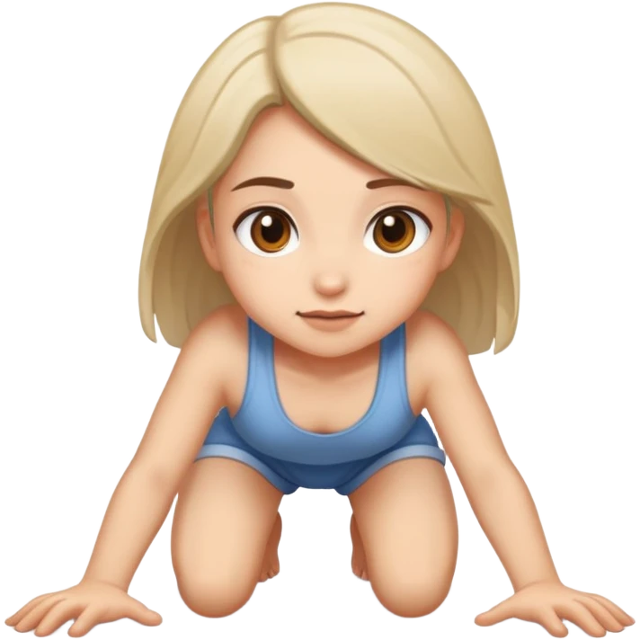 Girl crawling on the ground emoji