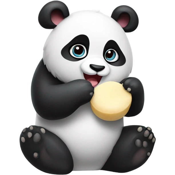 cute panda with mochi  emoji