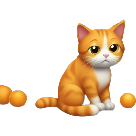 An orange cat sad putting items on a shelf in a grocery store emoji