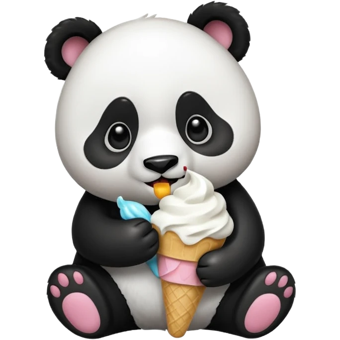 Panda con un helado emoji