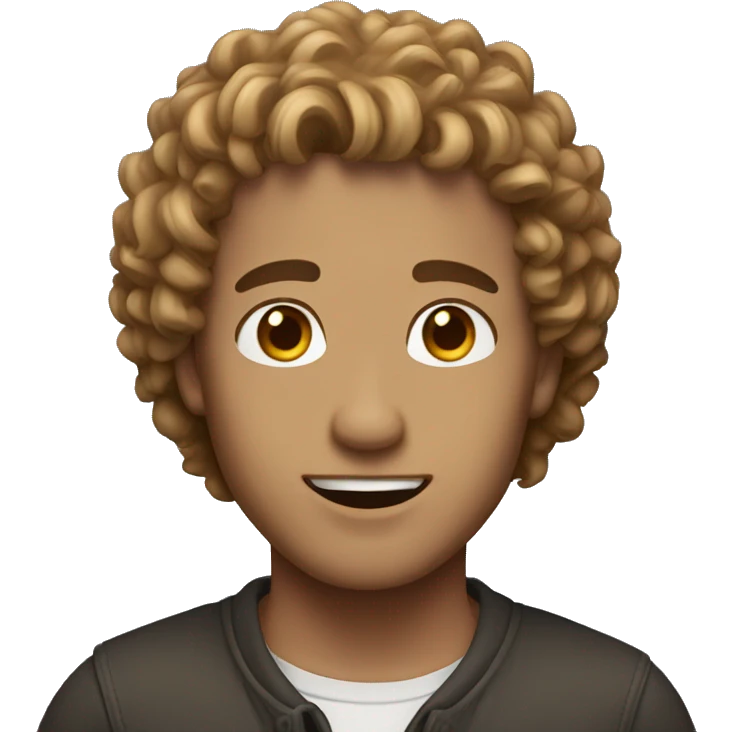Place guy with light brown curly hair and brown eyes emoji