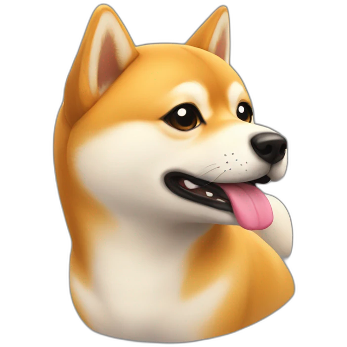 Shiba giving a kiss emoji