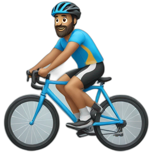 Sport Beard men riding a bicycle emoji
