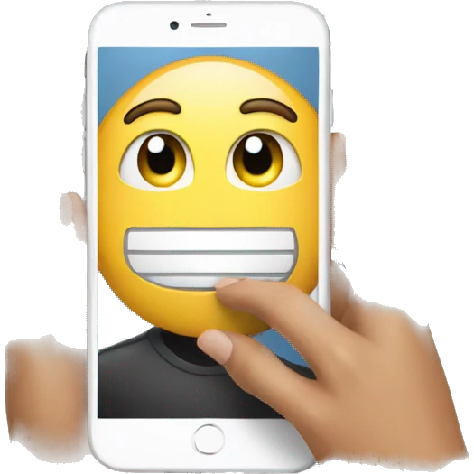 real person using a phone to scan a code in the computer emoji