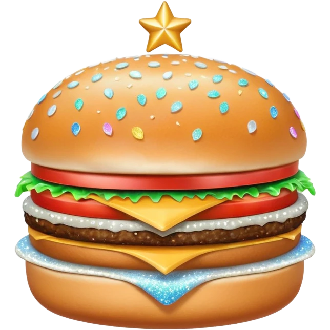 glitter white hamburguer emoji