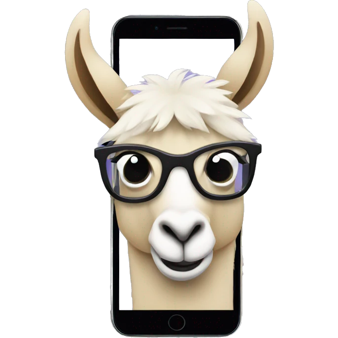 Llama With a cell phone emoji