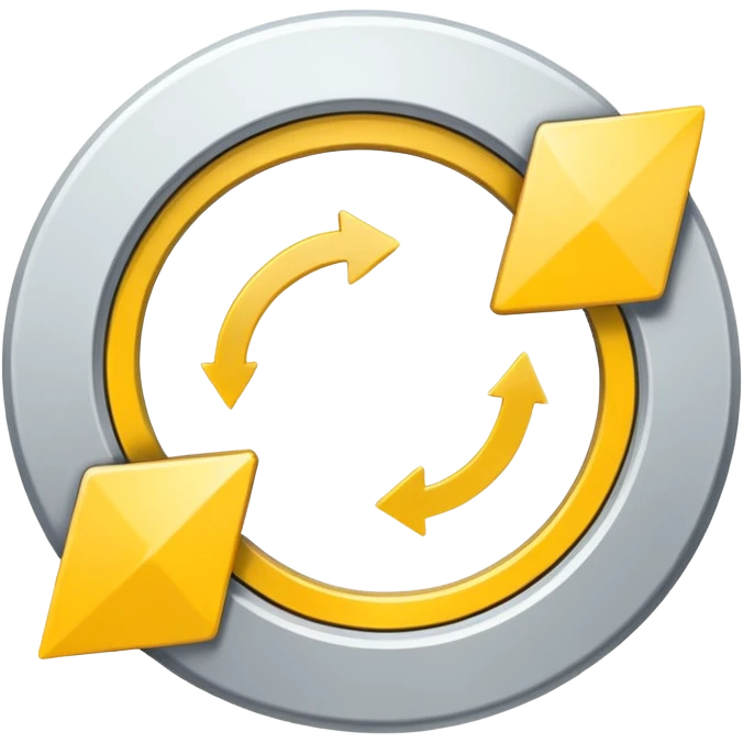 Prompt 15: "Is your backup plan."
Graphic: 🔄 Refresh/loop arrows icon (white with yellow highlights).
Animation: Arrows rotate smoothly.
Background: Transparent. emoji