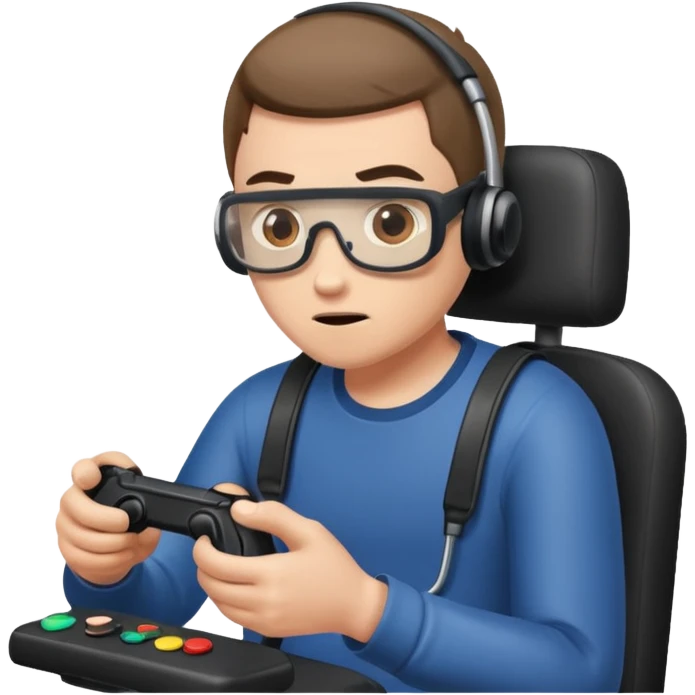 A disabled man playing vidéo game emoji