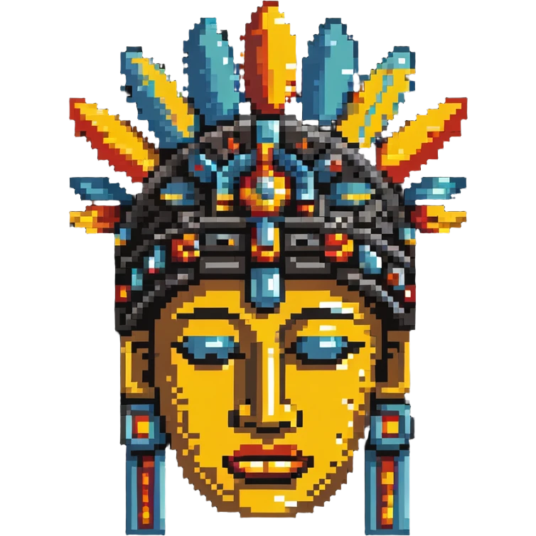 Toltec carved stone head with decorated headdress emoji
