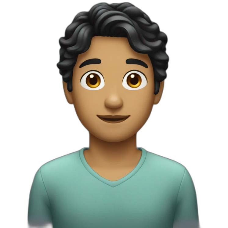 wavy-short-black-hair-young-adult emoji
