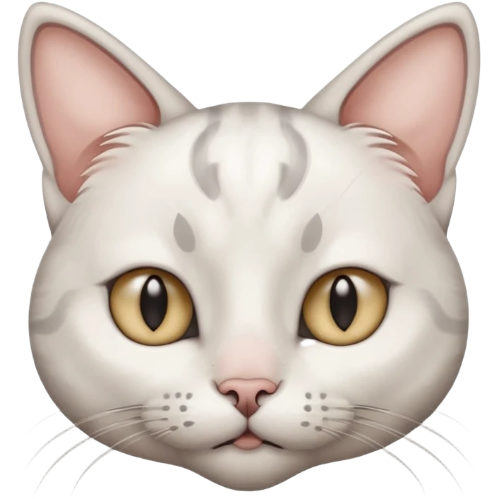 autistic cat that is white with grey ears side eyeing  emoji