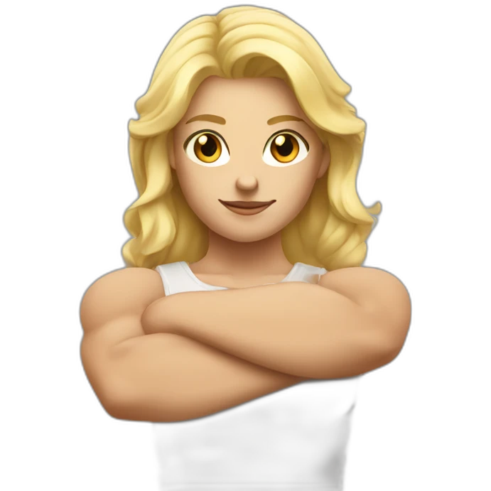 Strong muscle arm blonde girl emoji