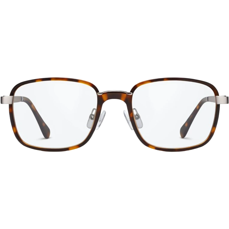 tiny Y2K tortoise printed rimless glasses, narrow rectangular lenses emoji