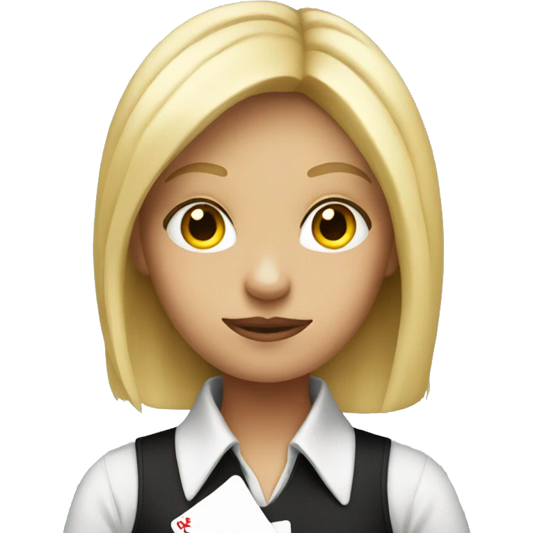 Blonde with poker Face emoji