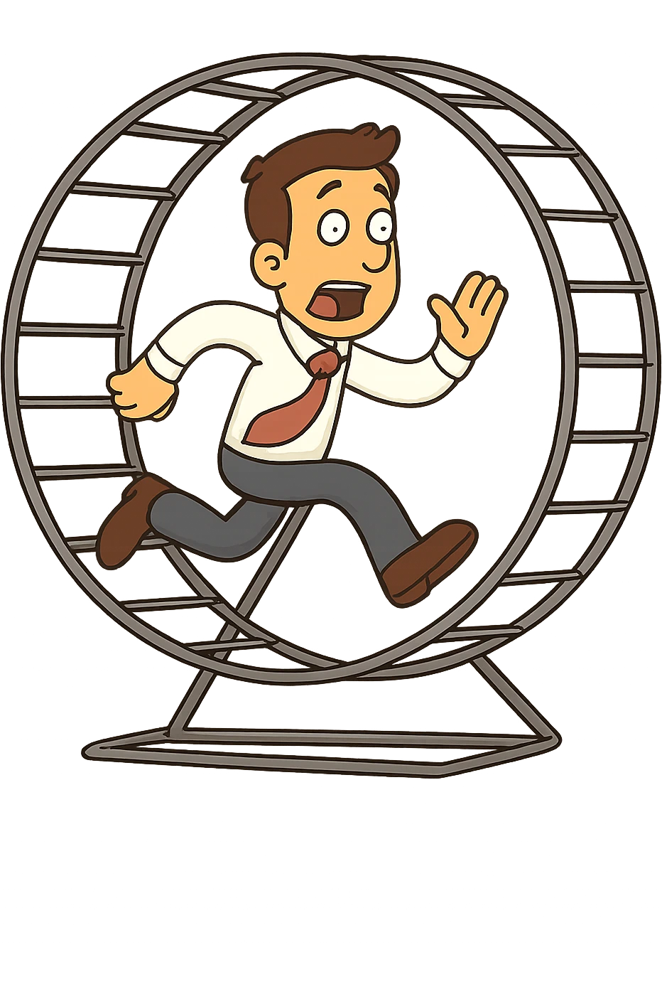 Uomo che corre dentro la ruota del criceto emoji
