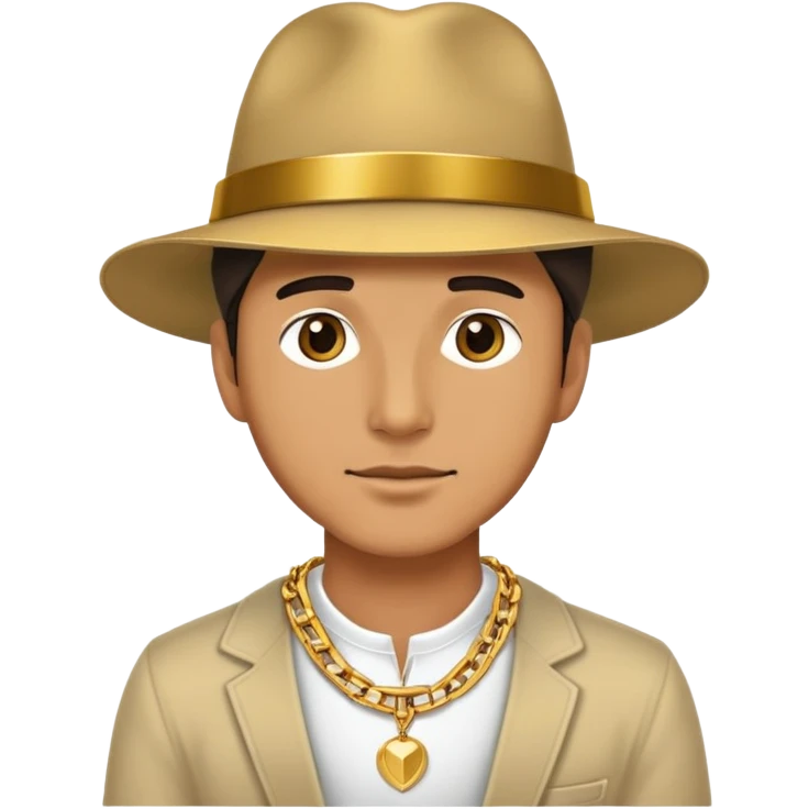 man with a stylish hat and gold chain emoji