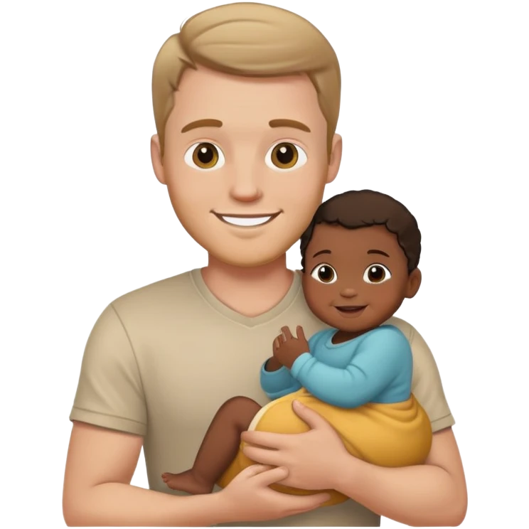 White man holding black baby girl  emoji