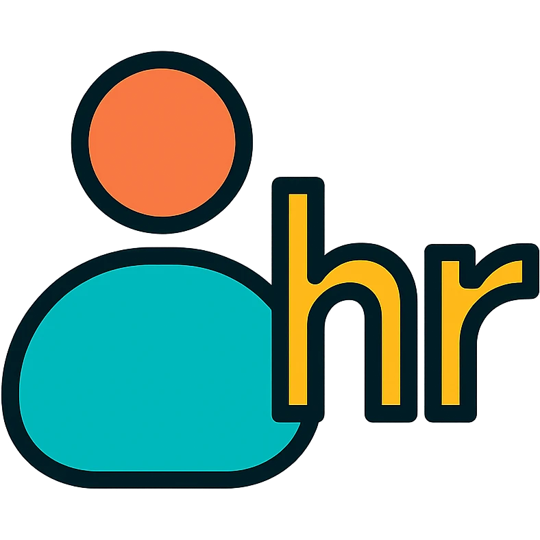 Add an abstract personnel icon to the HR logo, maintaining a corporate look with a transparent background. emoji