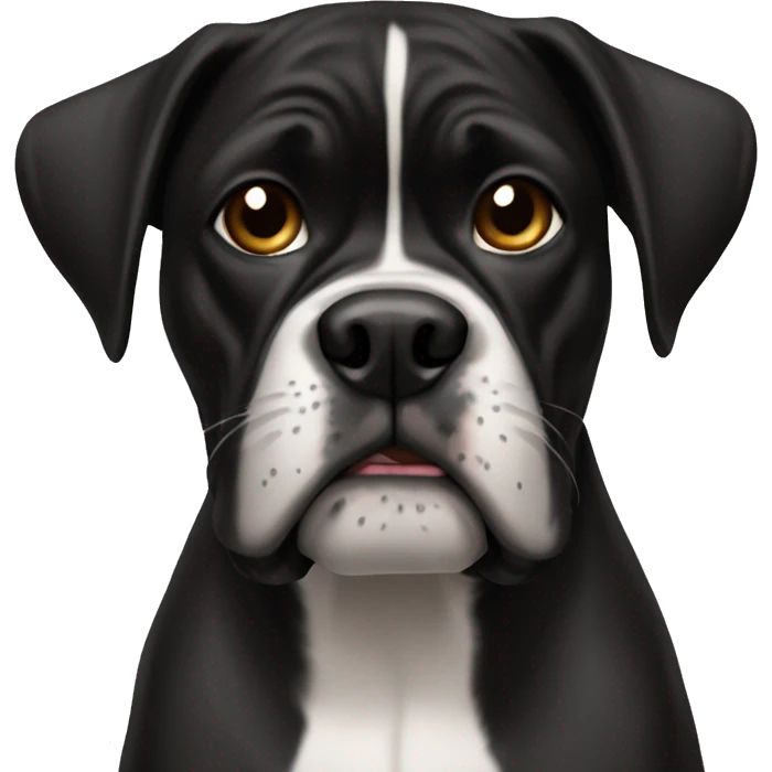 Create a black Boxer dog emoji