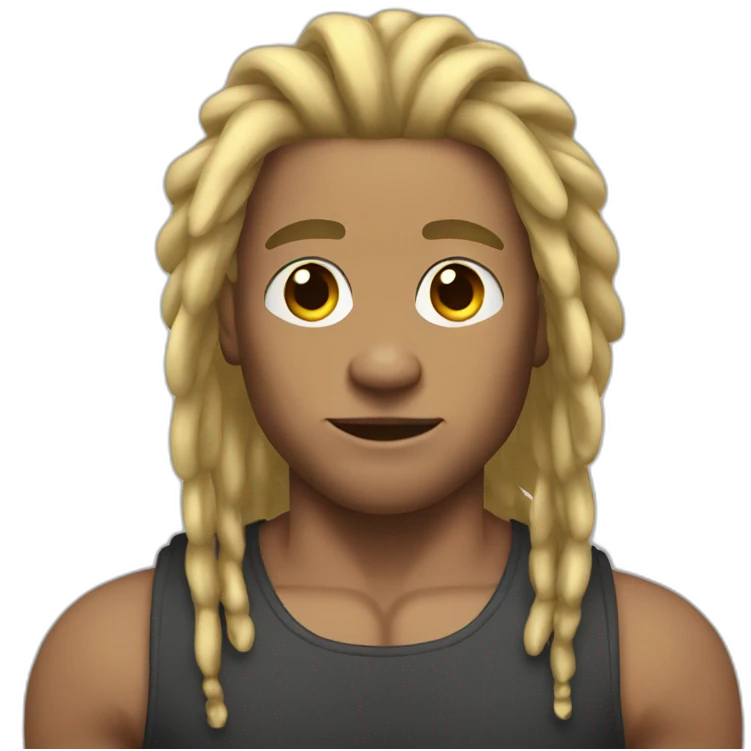 muscle man with blonde dreads emoji