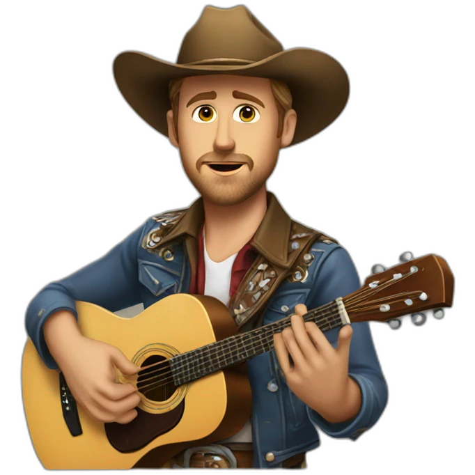 Old ryan gosling playing western guitar emoji
