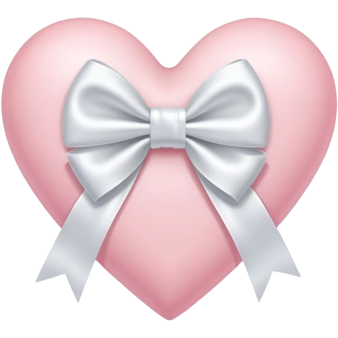 baby pink heart with white satin bow emoji