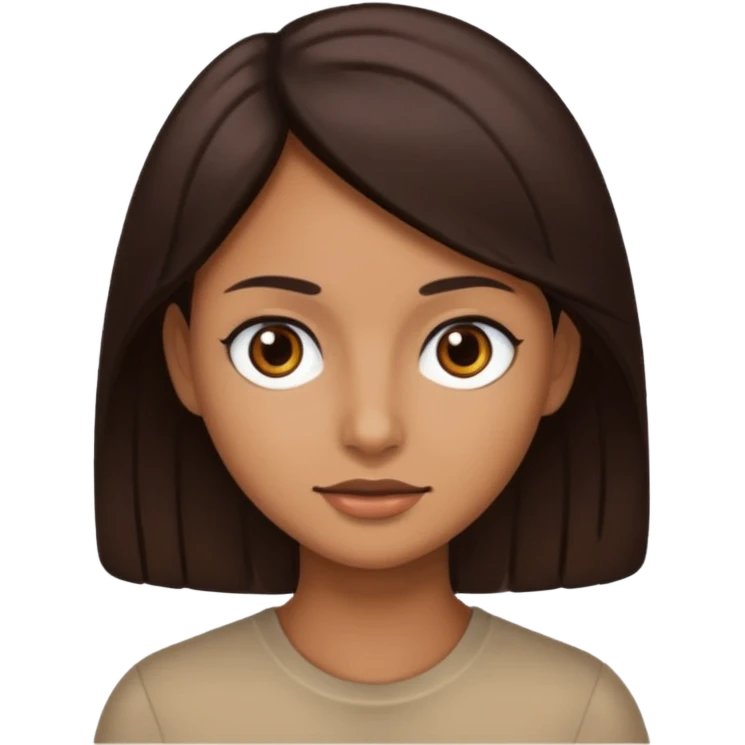 Tan skin dark brown hair dark eyes  emoji