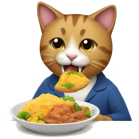 cat eating an ecuadorian food emoji