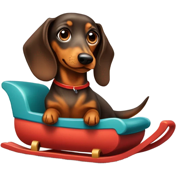 Dachshund with toboggan  emoji
