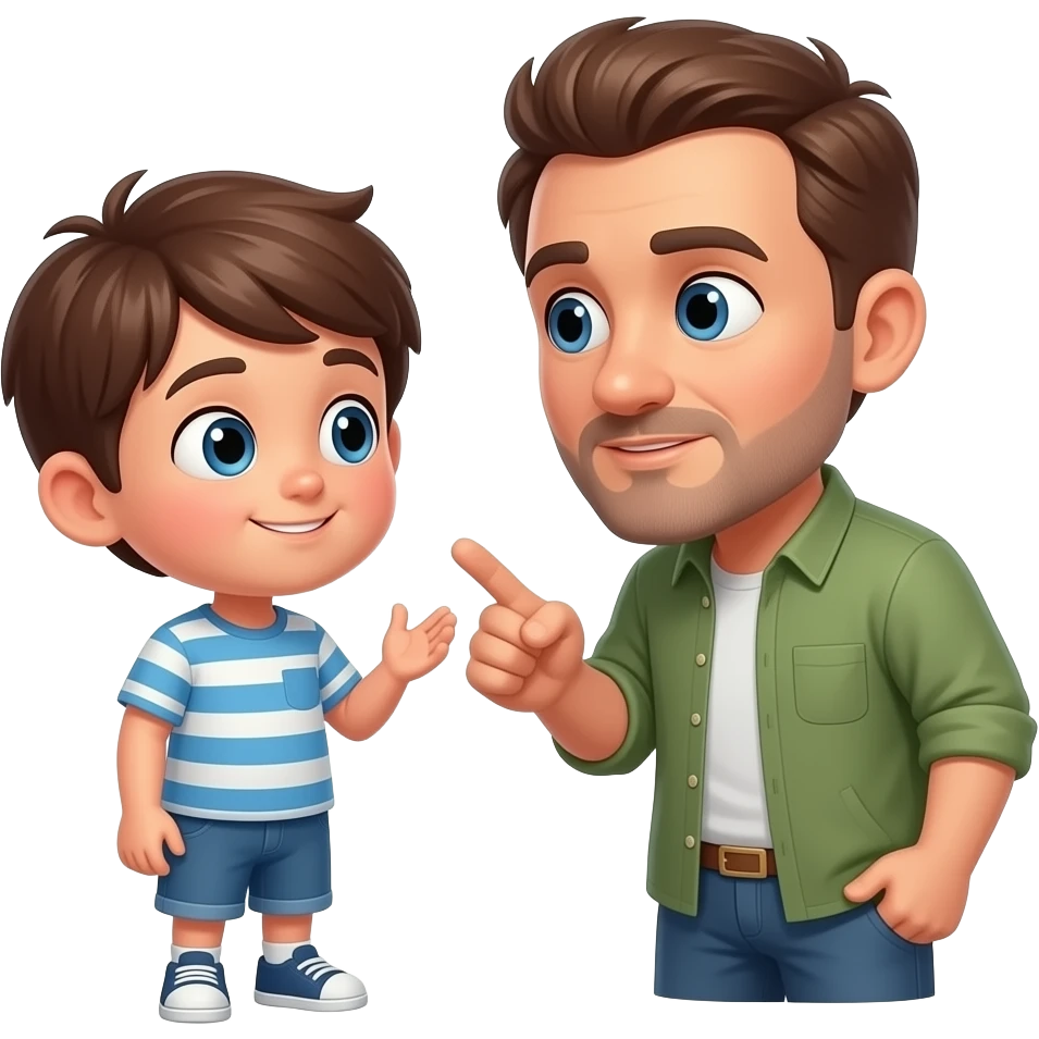 the boy asked the man on some questions emoji