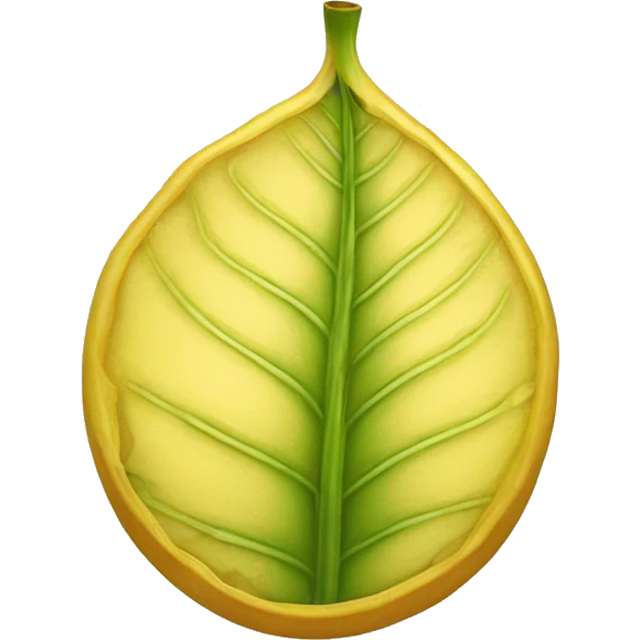 gota de agua color oro con una hoja dentro de la gota emoji