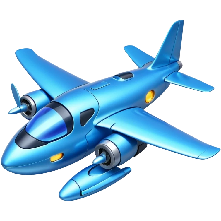 Blue robot plane running emoji