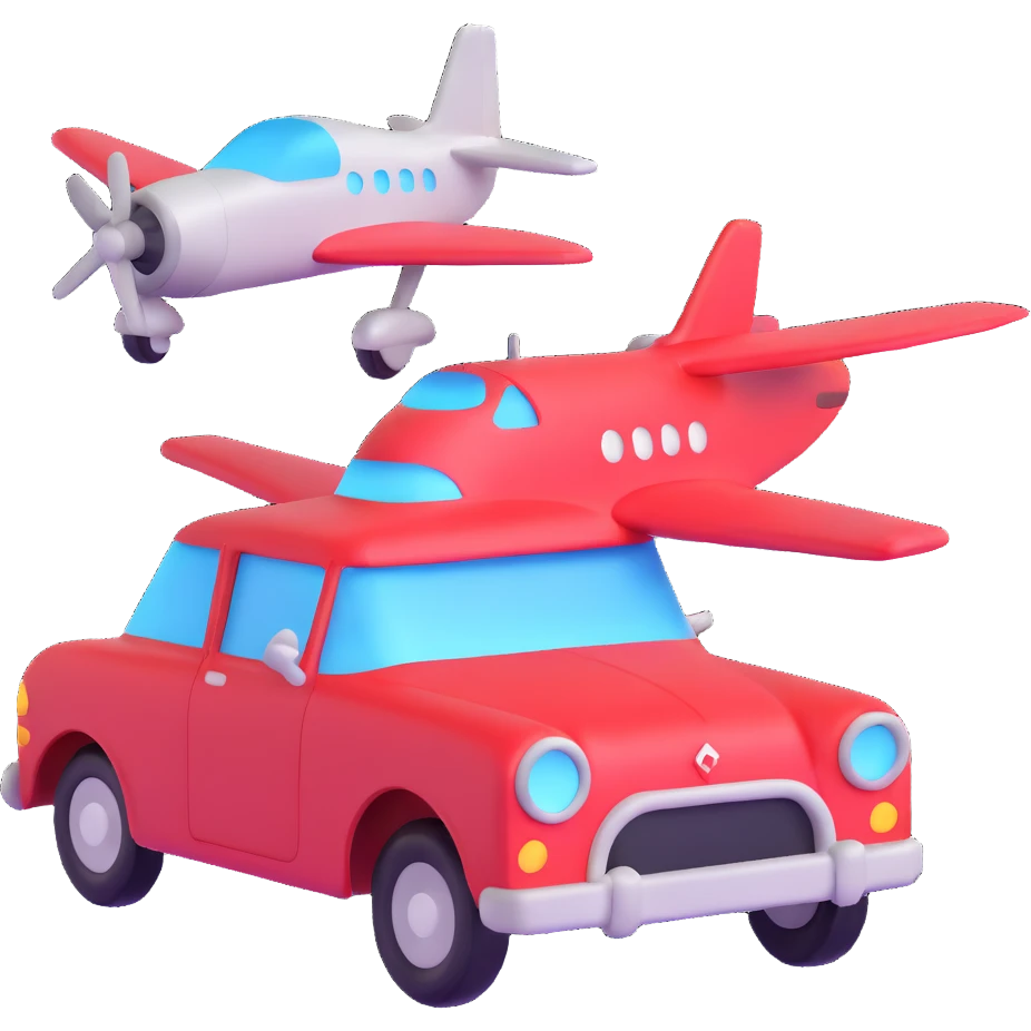 car with a plane emoji