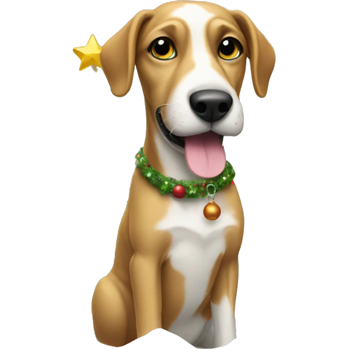 dog decorate a christmas tree emoji