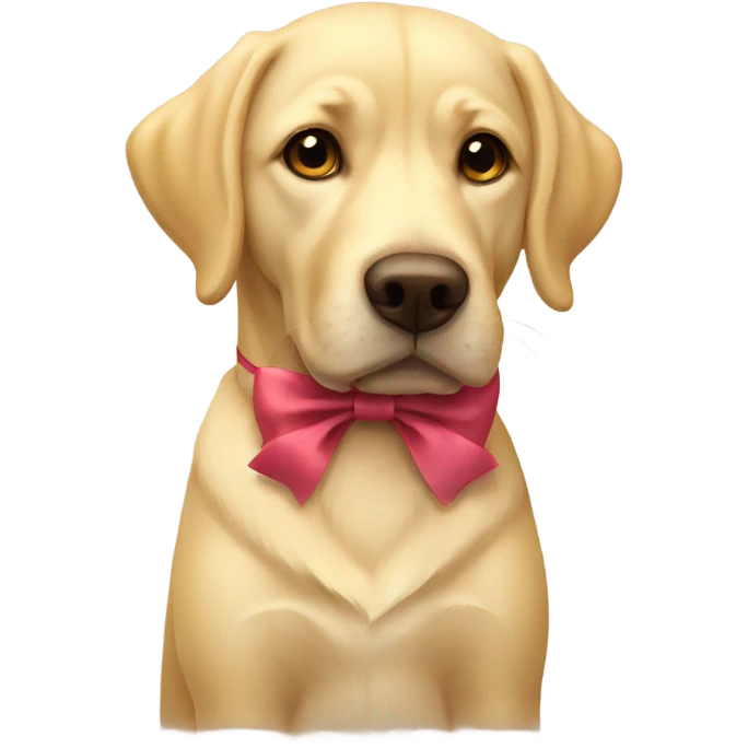 Yellow lab with a bow  emoji