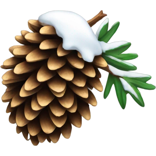 Pinecone with snow emoji