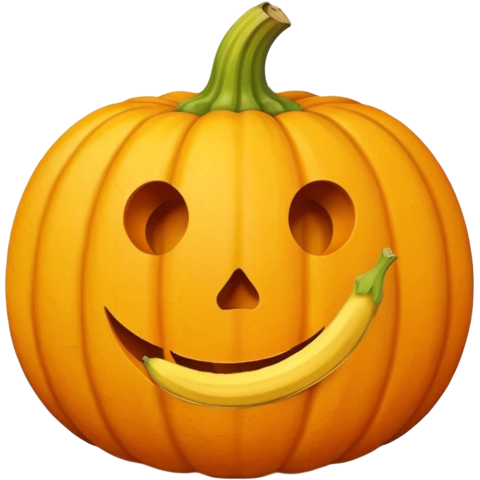pumpkin with banana peel on top emoji