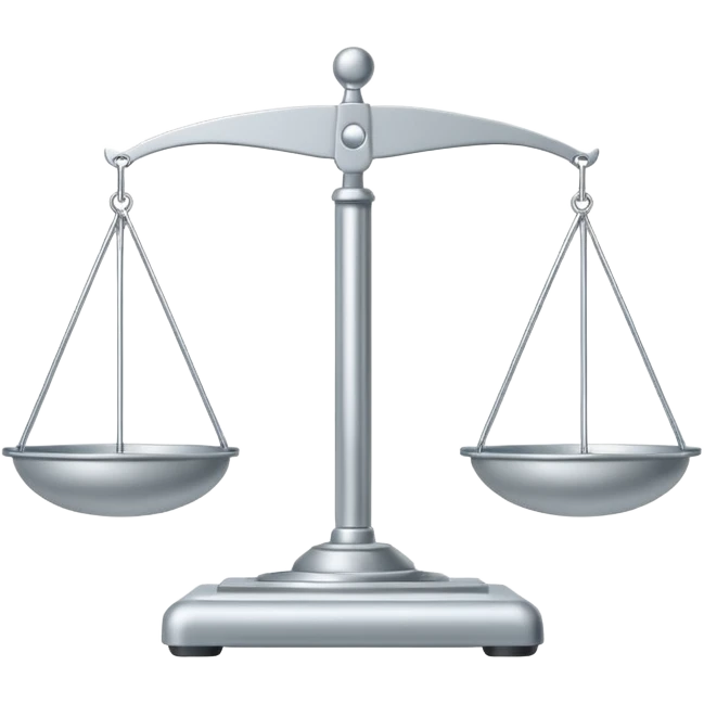 A minimal schematic  of a balance scale.  emoji