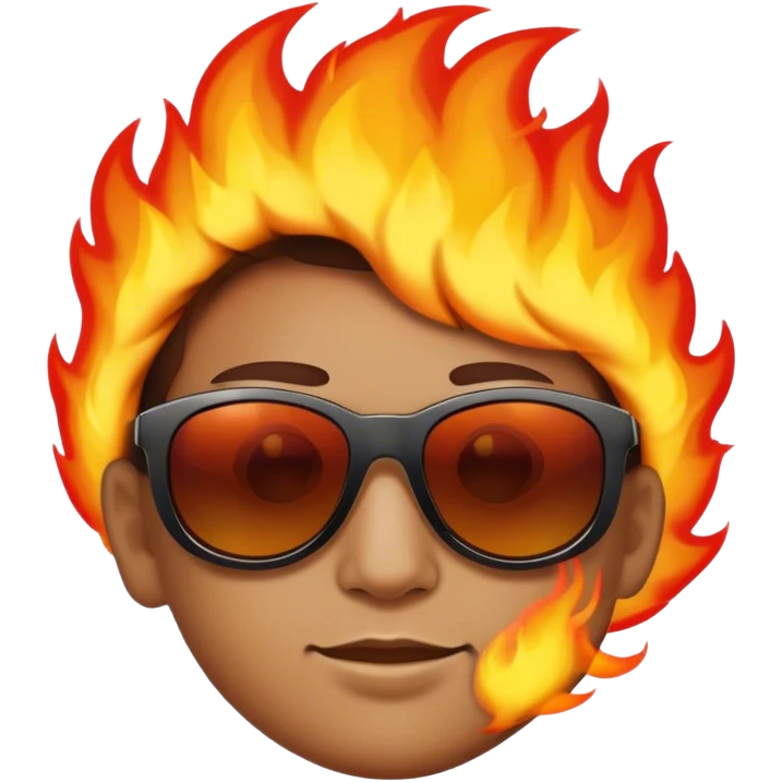 sunglasses face with fire around emoji