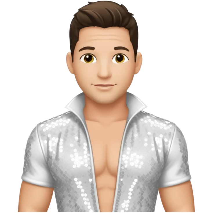 Jeff Timmons from 98 Degrees with white sequin outfit emoji