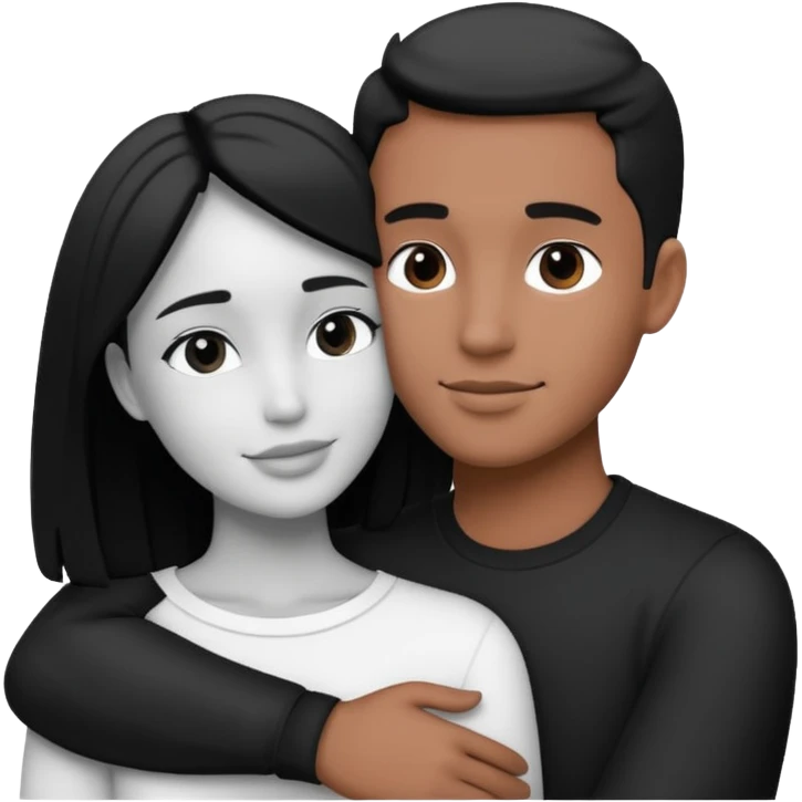 Black and white style filter couple emoji