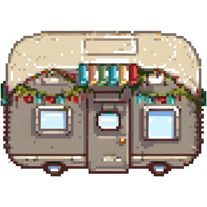 caravan in pixel art style emoji