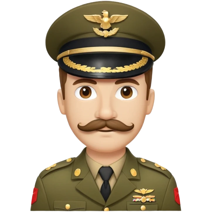 Soldier with curly mustache in military uniform emoji