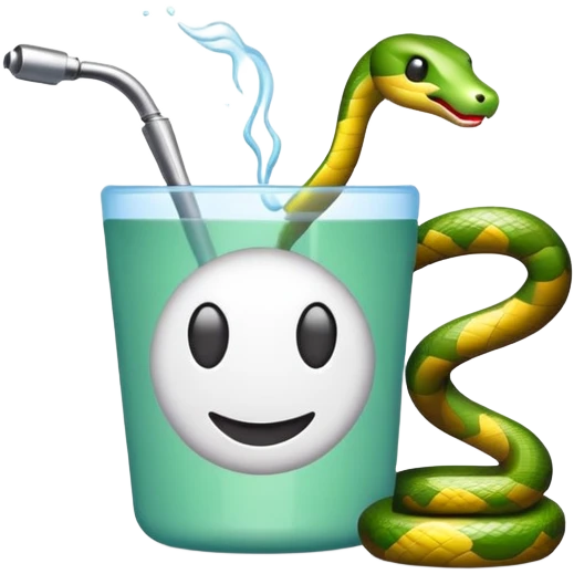 Emoji logo farmasi cawan dan ular emoji