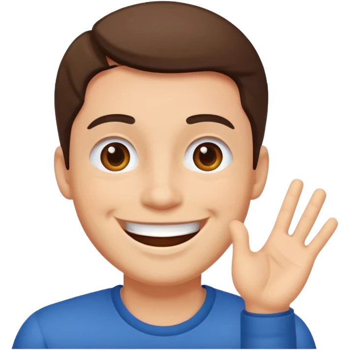 generate a emoji of man saying hii with normal skintone emoji