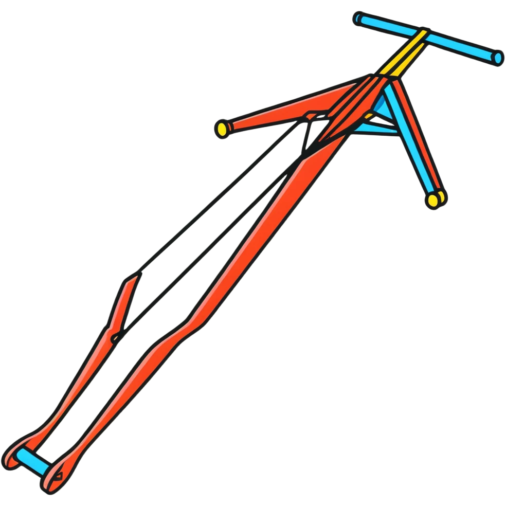 A colorful Y-shaped slingshot with elastic band emoji