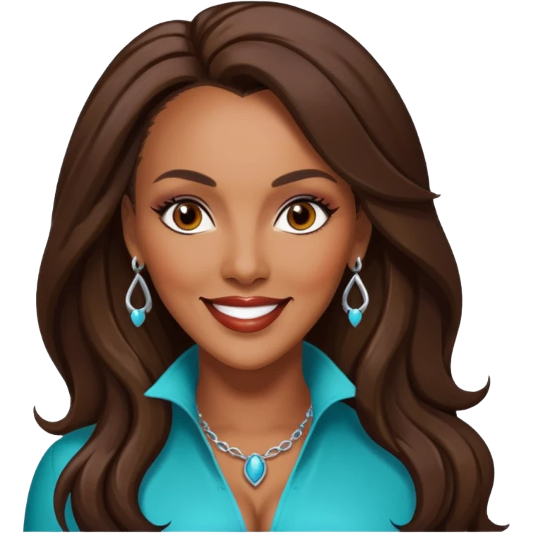 Vivica A. Fox with dark brown long hair  emoji