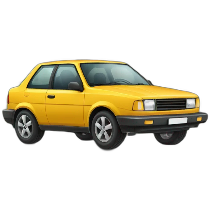 Une brune qui eclate son pneu de voiture sur un trottoir emoji