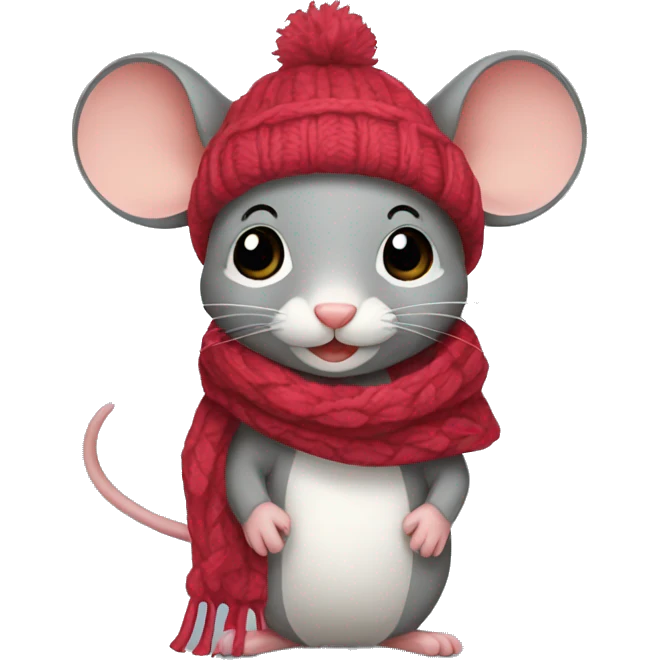 mouse with a scarf emoji